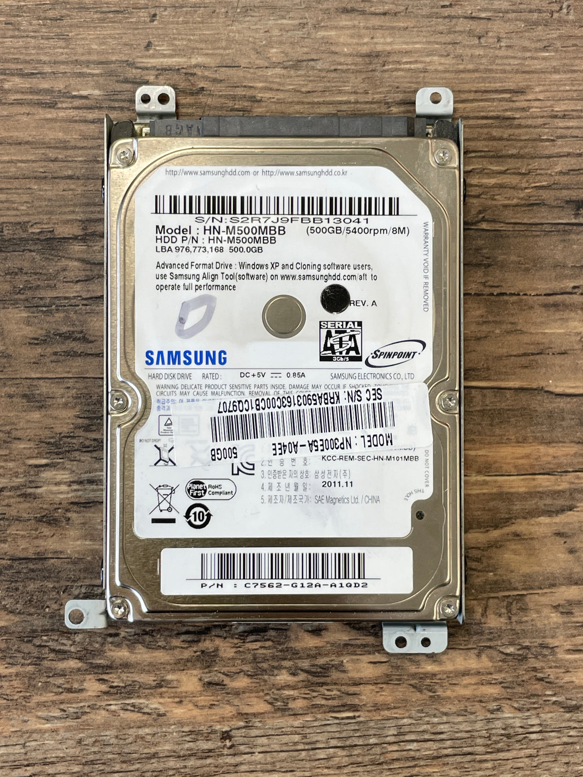 Cietais disks HDD 2.5" 500GB