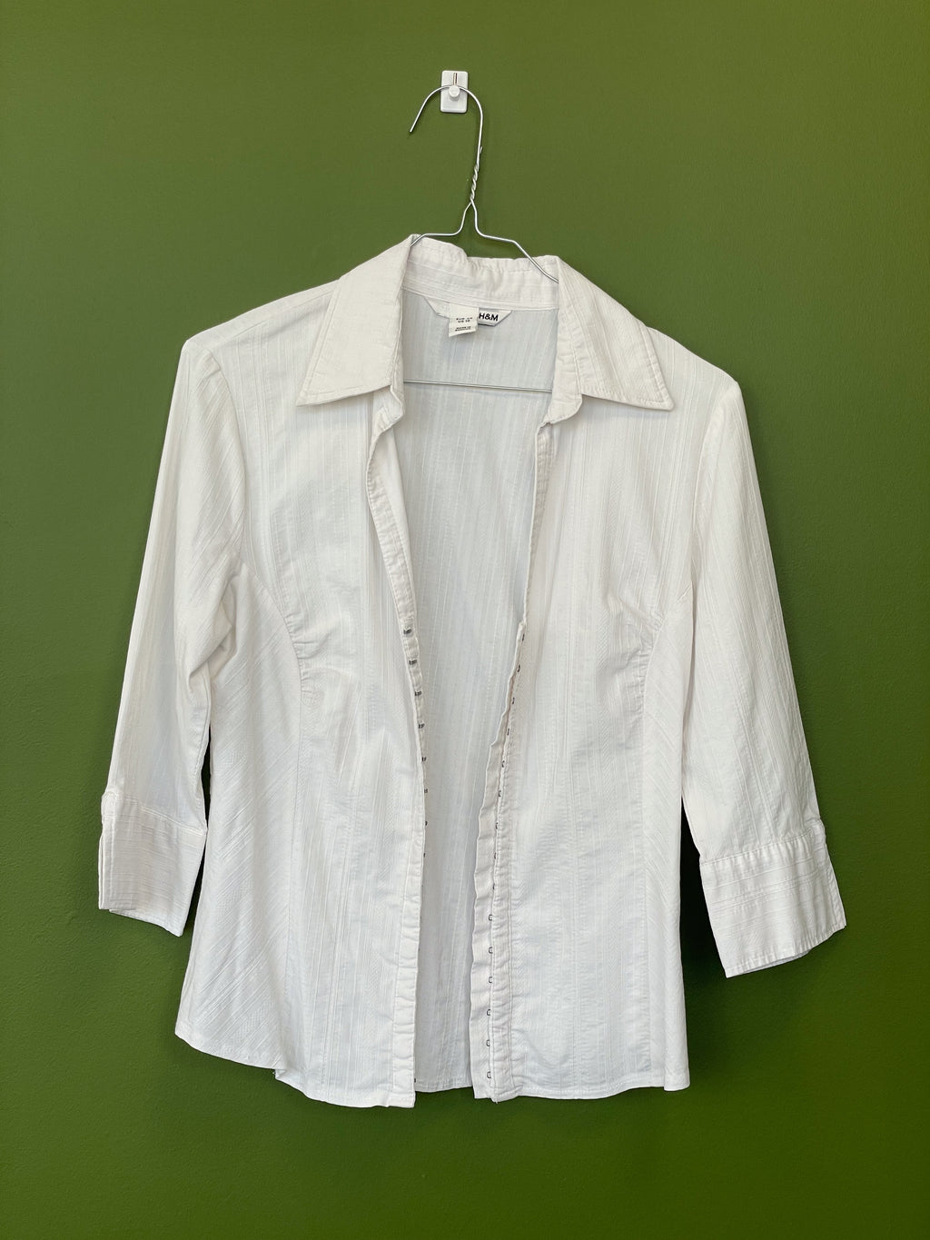 Balts retro krekls / H&M / L izmērs ar korsetes efektu