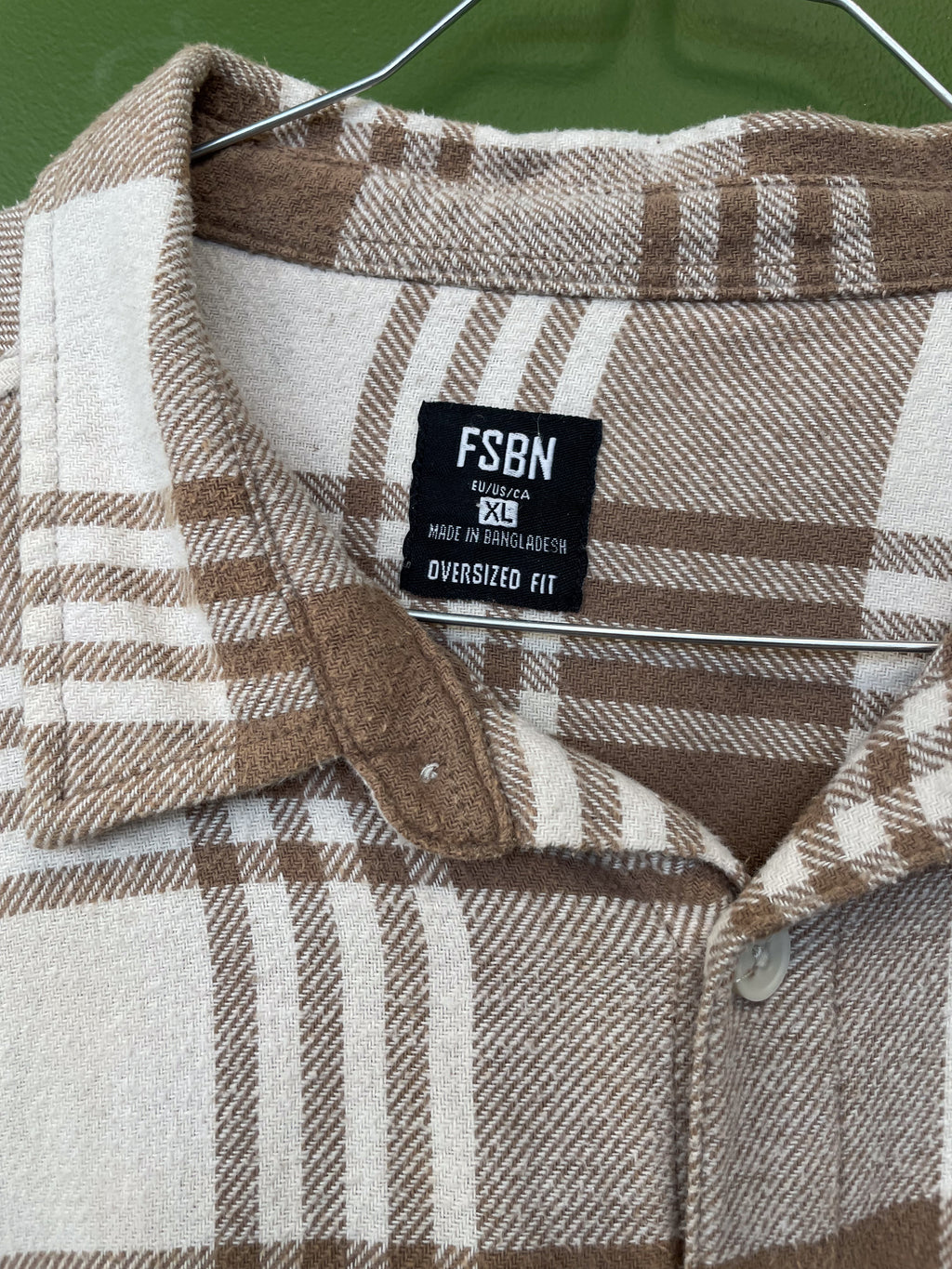 Bēšs un balts rūtains krekls, biezs / XL / FSBN