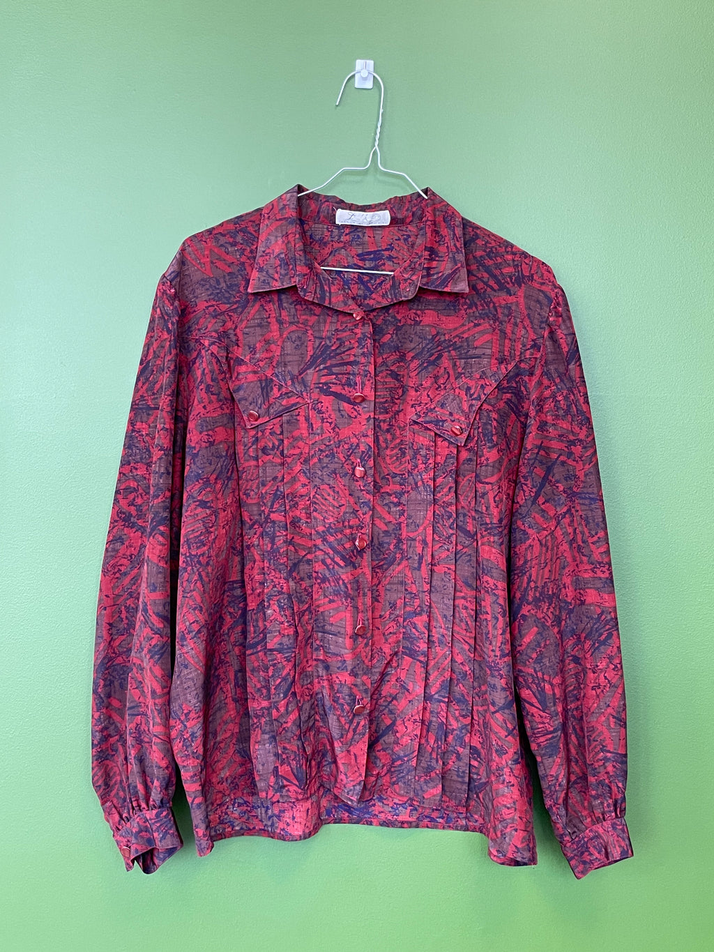 Retro, Vintage tumši sarkana blūze / M/L izmērs