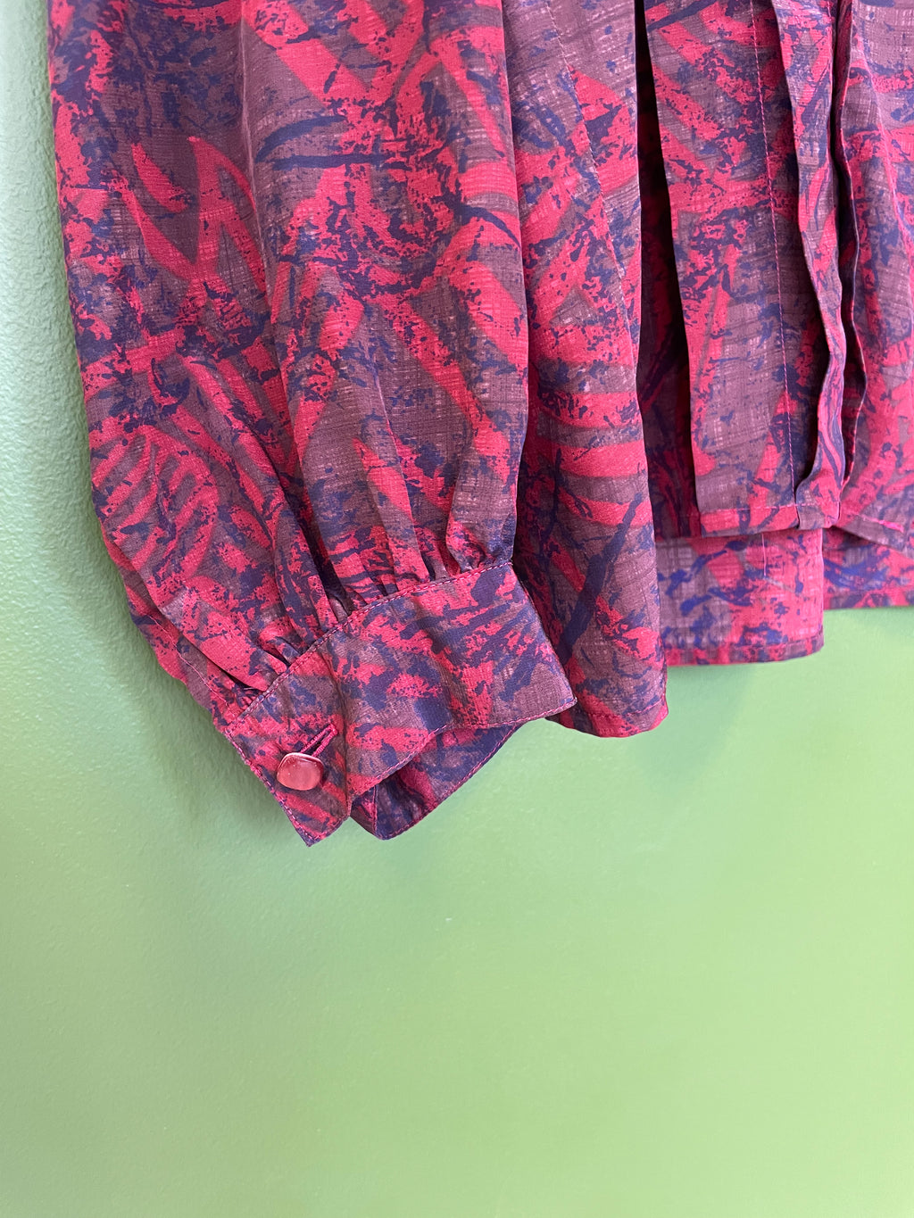 Retro, Vintage tumši sarkana blūze / M/L izmērs
