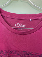 Tumši sarkans T-krekls / S.Oliver / XL izmērs