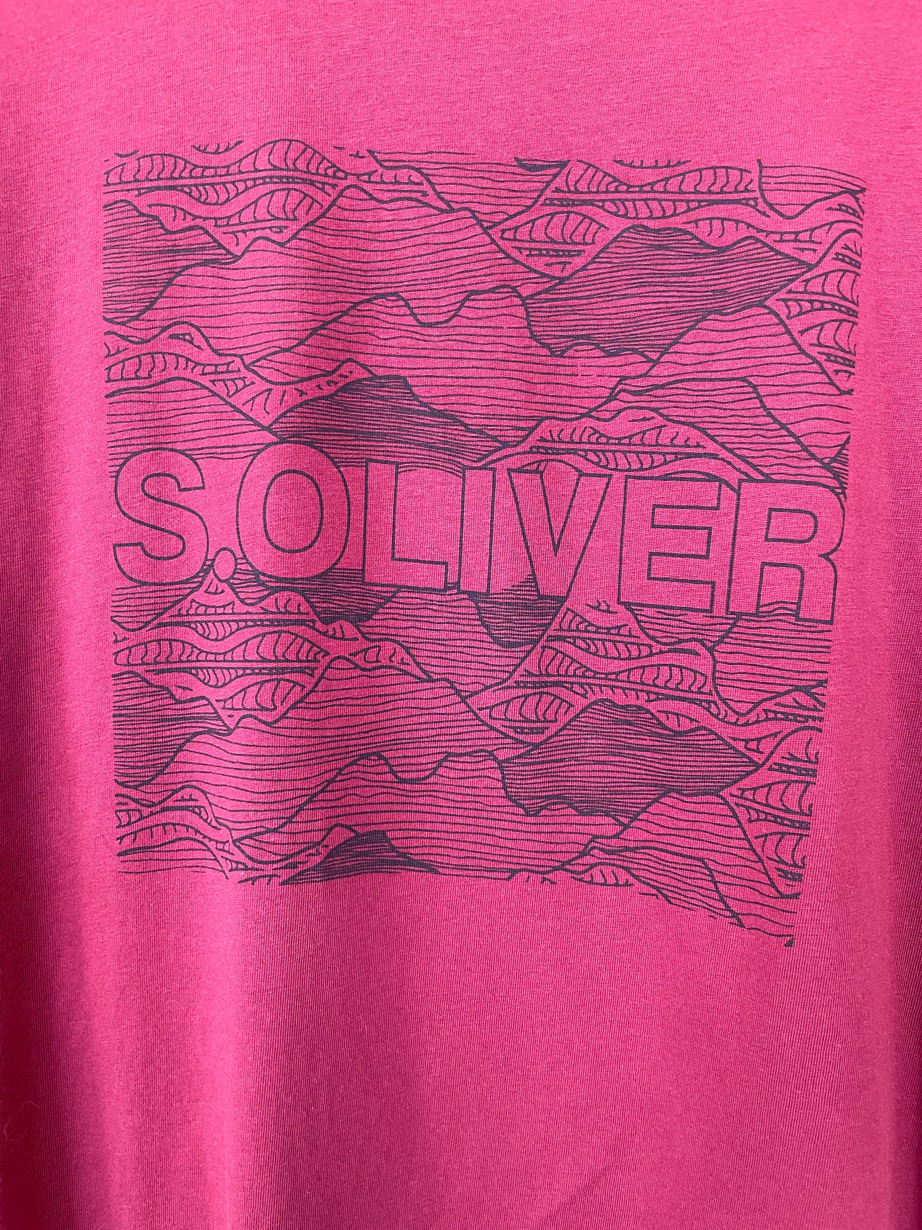 Tumši sarkans T-krekls / S.Oliver / XL izmērs