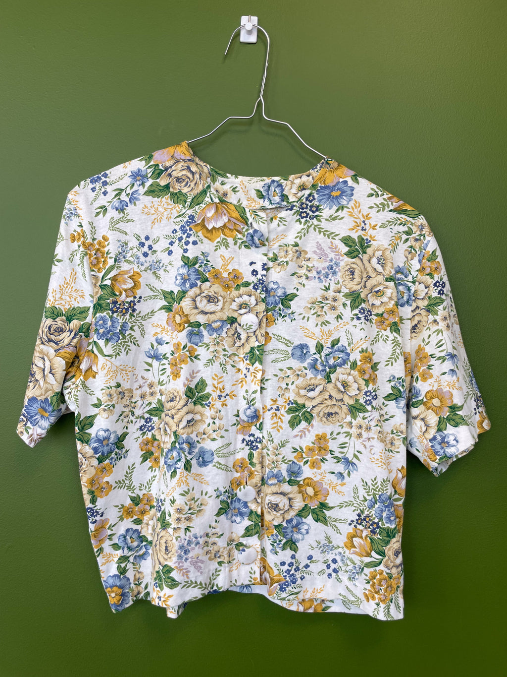 Retro, Vintage krekls ar ziedu zīmējumu / M izmērs
