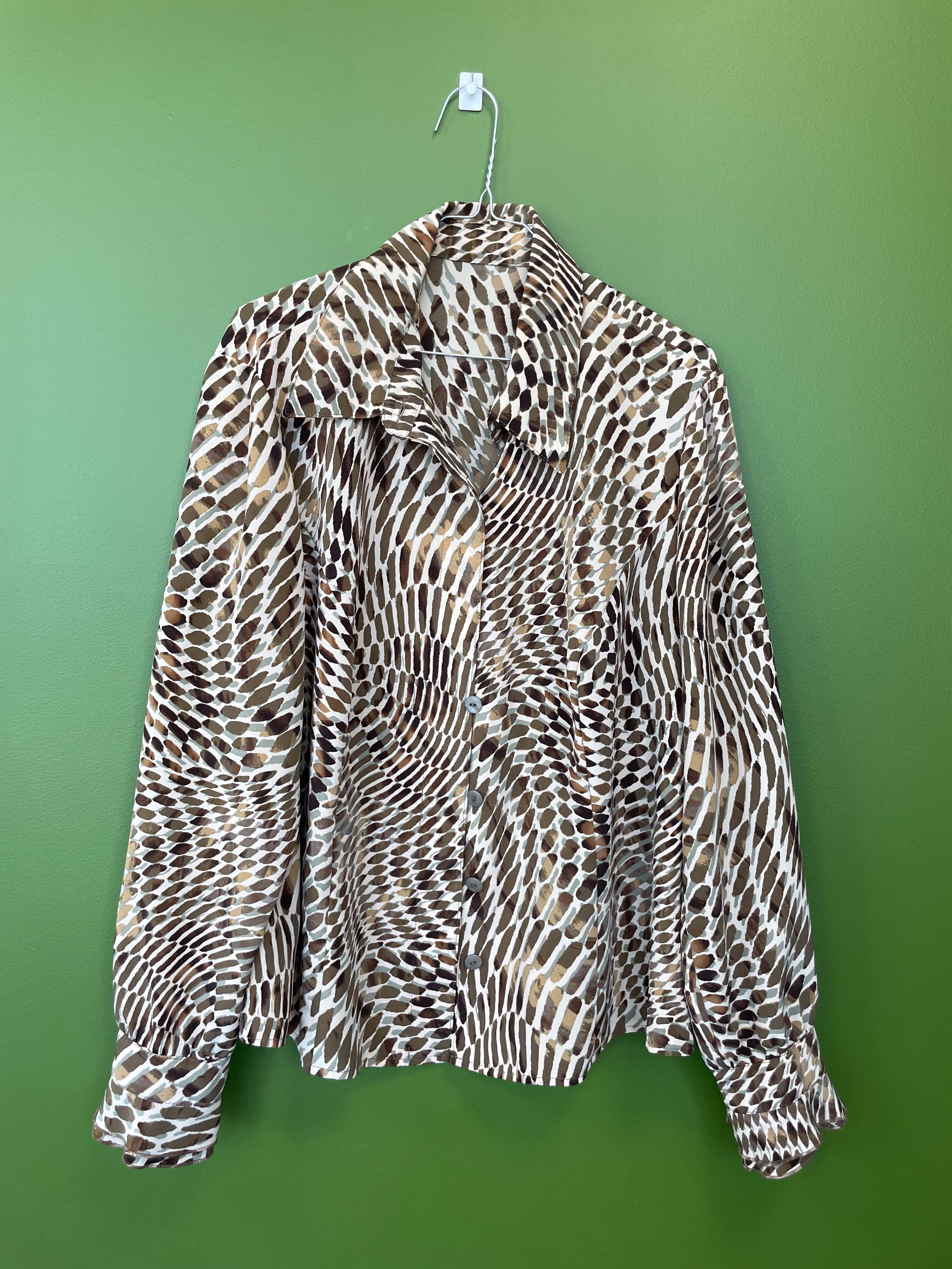 Blūze ar unikālu zīmējumu, retro, vintage stils / L izmērs