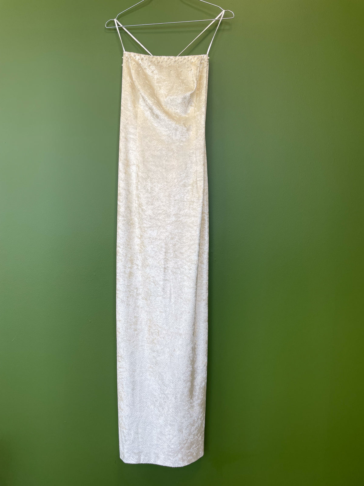 Bēša, eleganta, pērļota kleita / vintage, retro / S izmērs