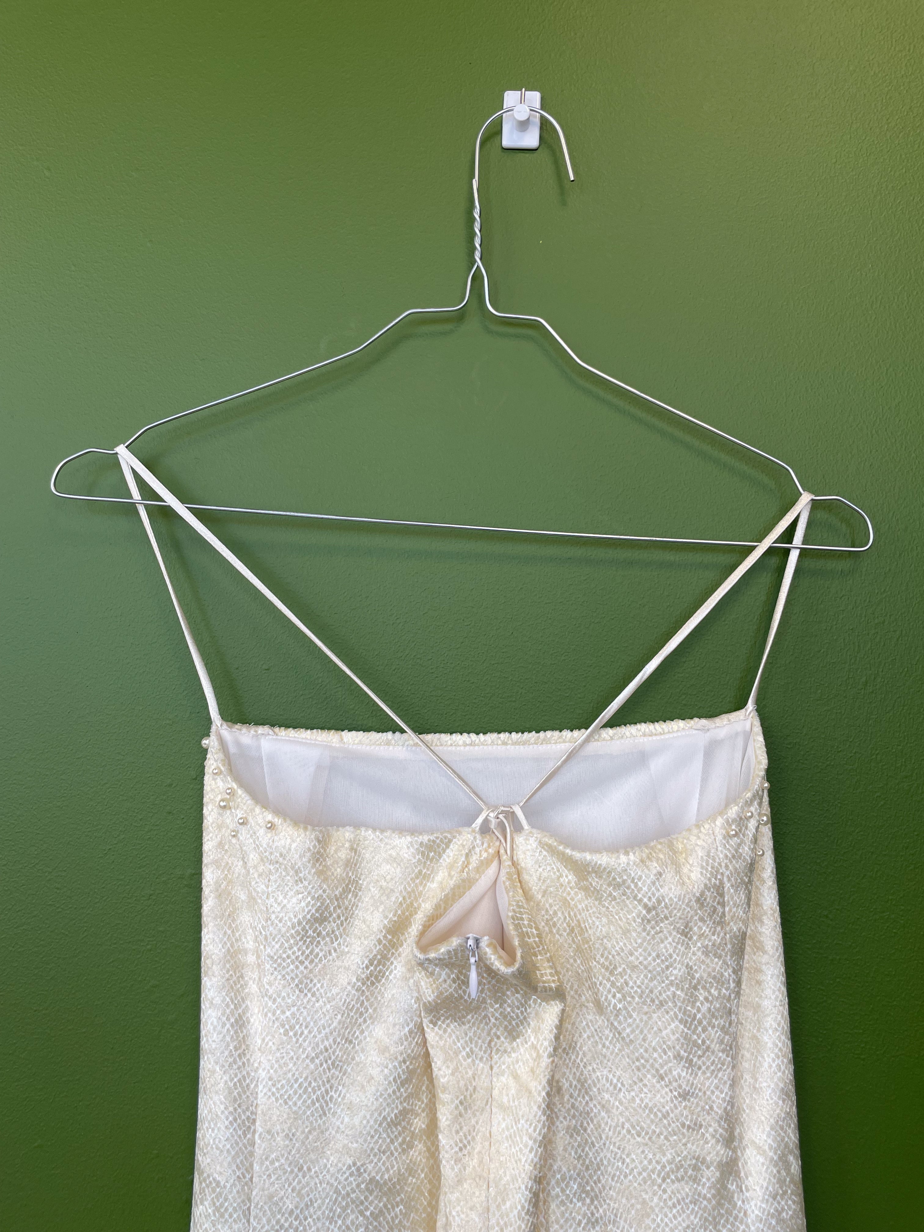 Bēša, eleganta, pērļota kleita / vintage, retro / S izmērs