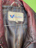 Retro tumši sarkana ādas jaka / SELL WELL BEST FASHION / 12XL