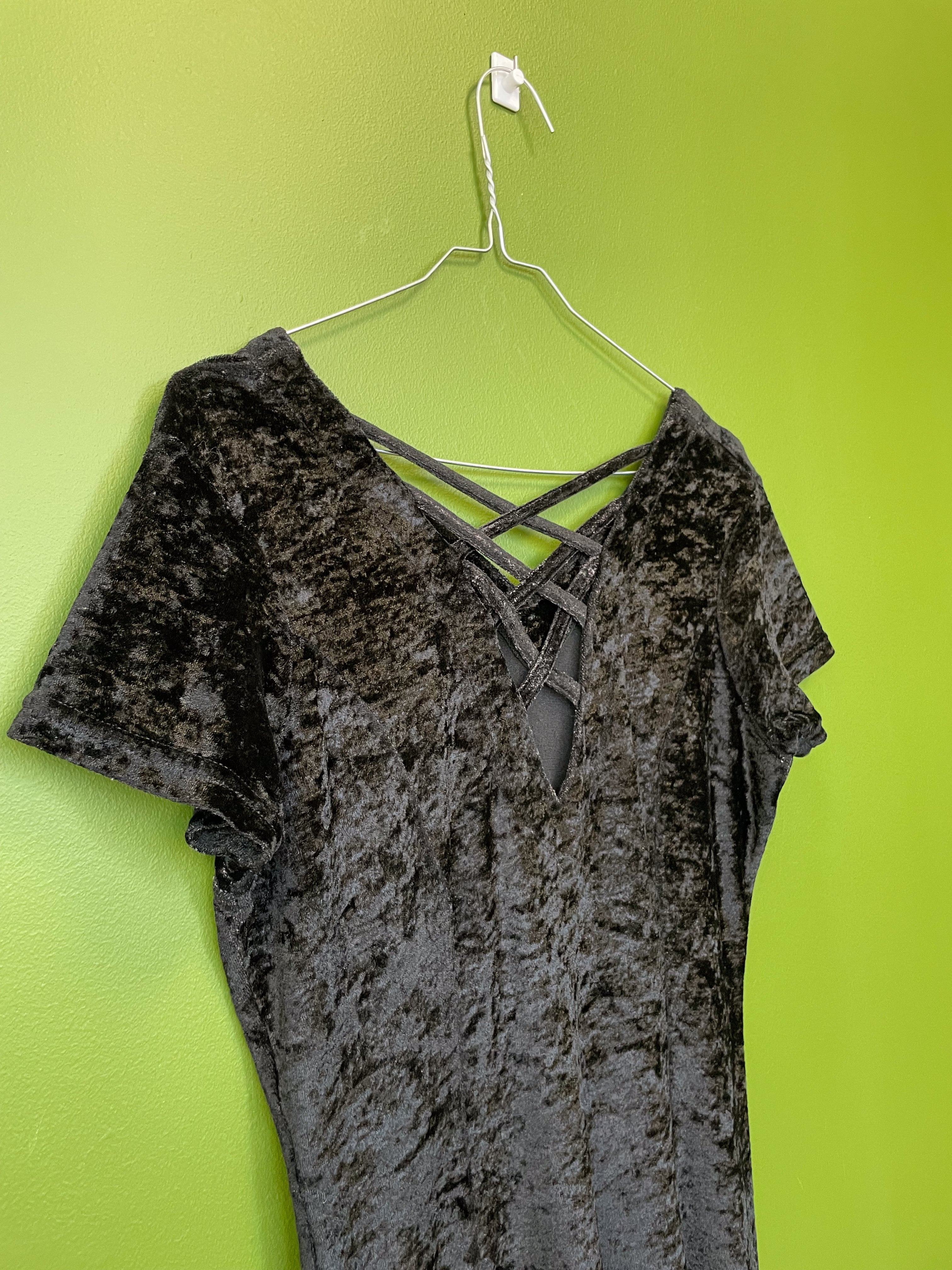 Vintage, retro gara melna kleita / M/L izmērs