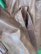 Brūna jaka, mētelis, retro / XL / Pole-Nord Leather
