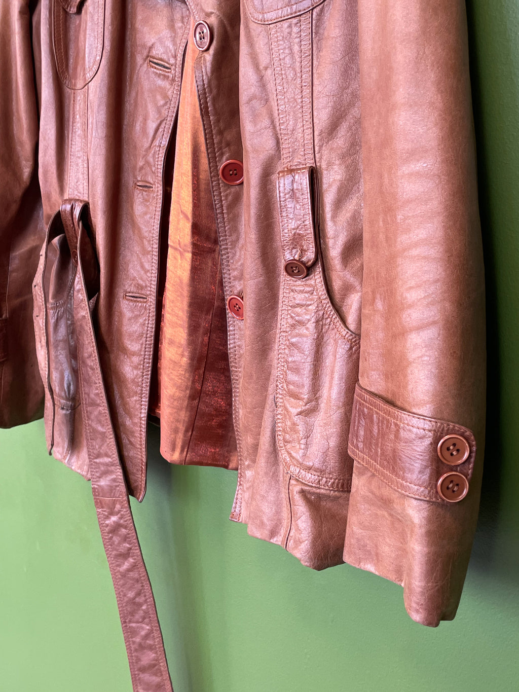 Brūna jaka, mētelis, retro / XL / Pole-Nord Leather
