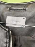 Reserved melna ādas jaka / 36 izmērs