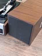 Retro plašu atskaņotājs ar skaļruņiem Radiotehnika